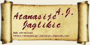 Atanasije Jaglikić vizit kartica